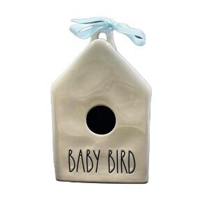 Rae Dunn Baby Bird Birdhouse Blue Bow